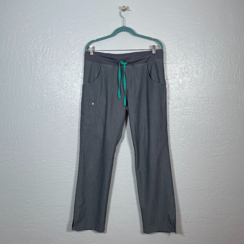 Figs Women M Graphite Gray Kade Cargo Scrub Pants Yoga Waistband Pocket Dental